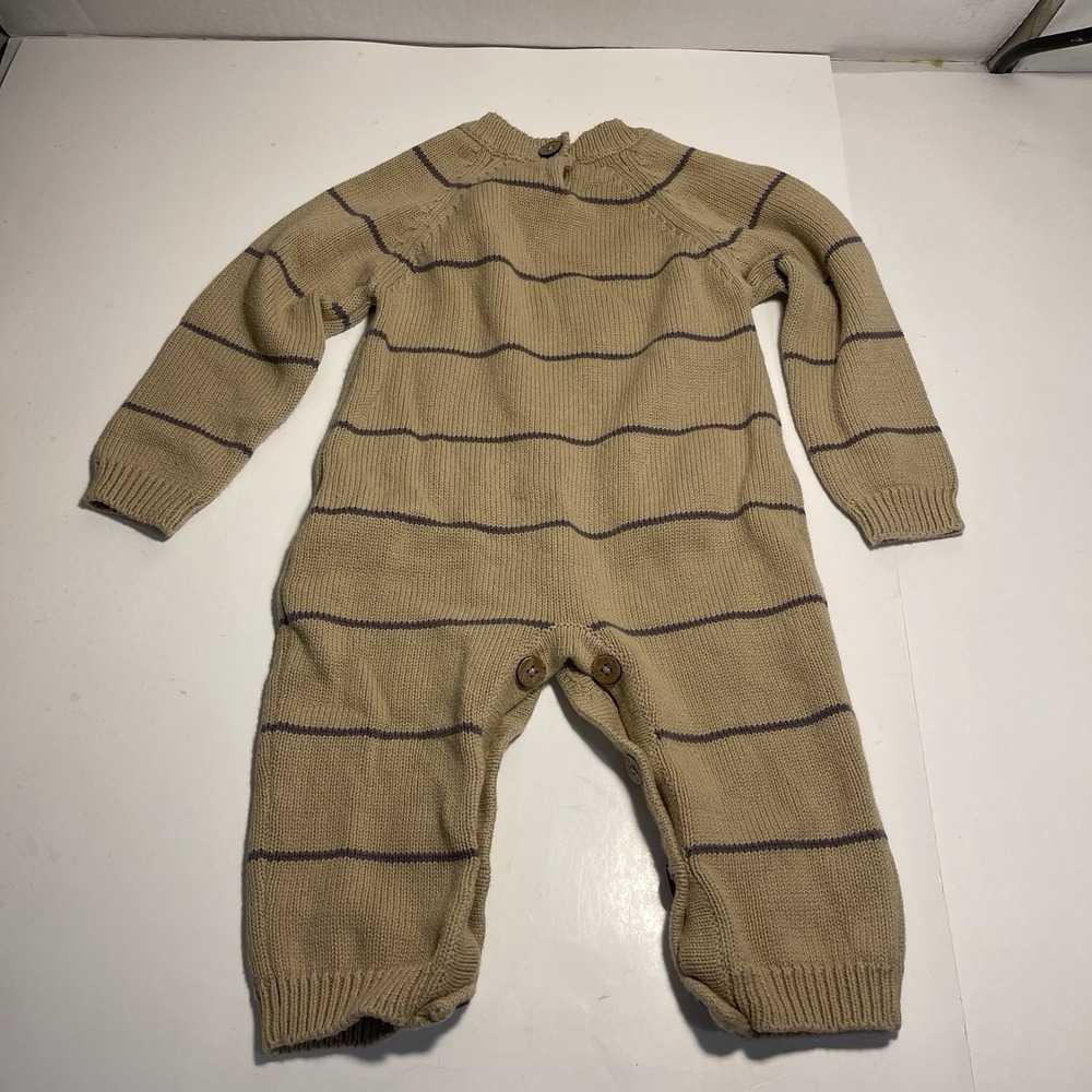 Jamie Jay Boys One Piece Jumpsuit Sweater 1 Year Brown - Picture 2 of 4